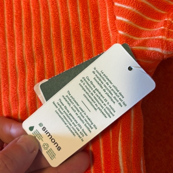 Orange terry short sleeve button up shirt NWT - Picture 6 of 9